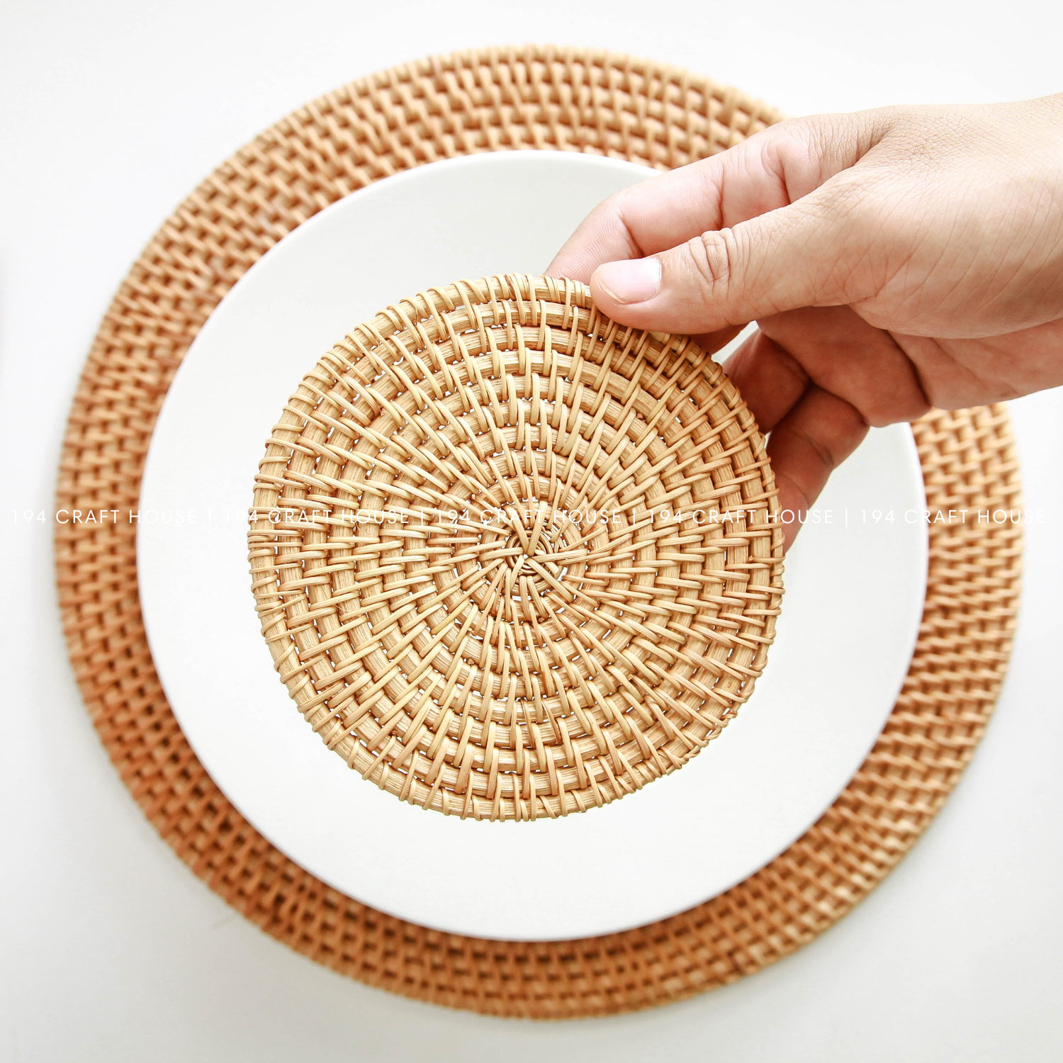 194 Craft House – wholesale Placemat – Natural Round Rattan Placemats - Home & Kitchen Decor7