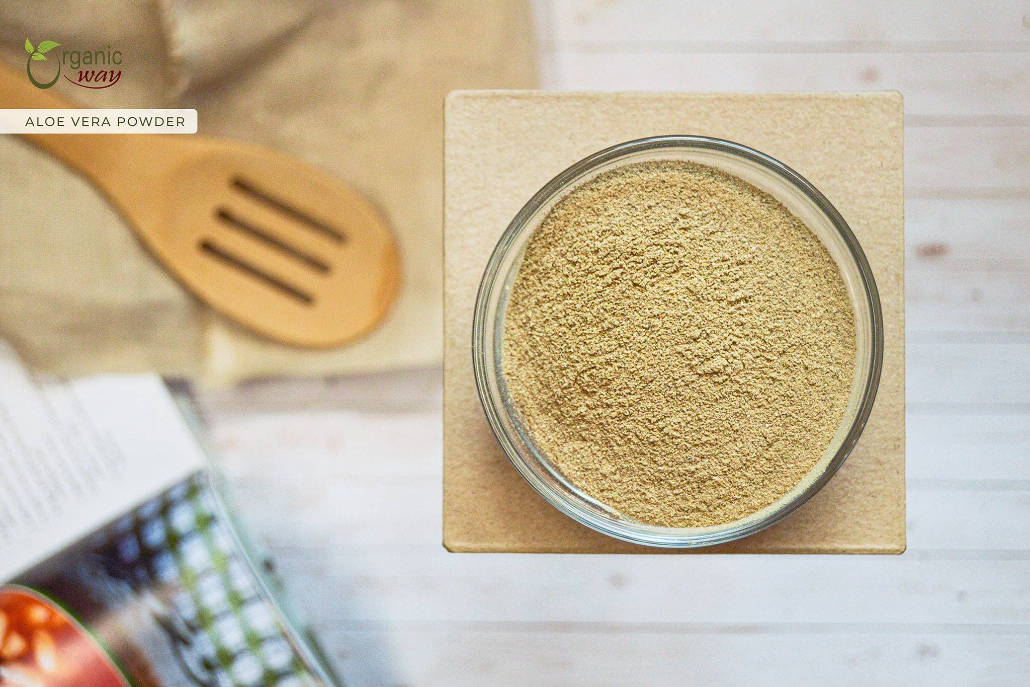 Organic Way LLC – wholesale Protein-/superfoodpulver – Aloe Vera Pulver (Aloe barbadensis) - Kosher Certifierad | Rå, Vegansk, Icke-GMO & Glutenfri | USDA Certifierad | Ursprung - Indien1