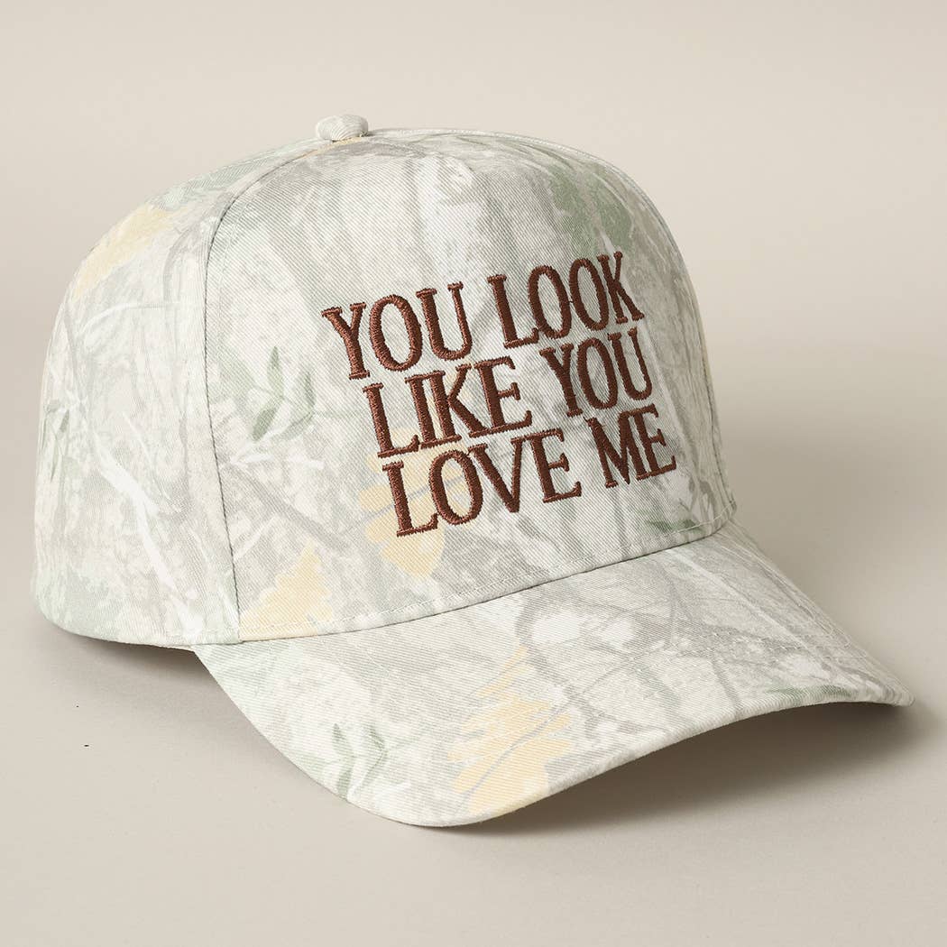 Fashion City – wholesale Baseballkeps - Unisex – You Look Like You Love Me broderad camomössa5