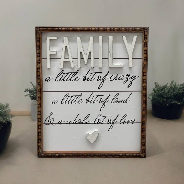 Natural Light Brown Wood Family Wall Sign wooden wall art for wholesale on Faire1