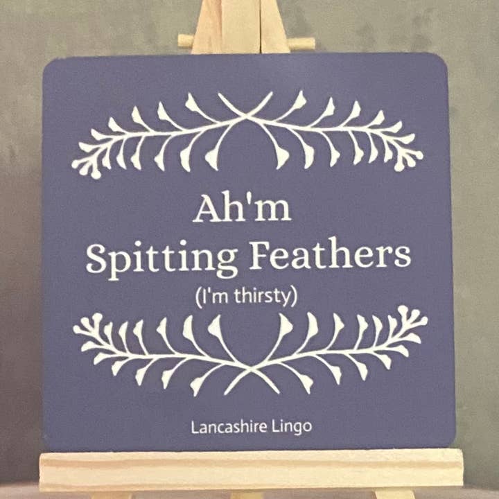 Untersetzer für Getränke von Erin Lancashire Lingo - Spitting Feathers für den Großhandel von By Erin Cards and Gifts Ltd