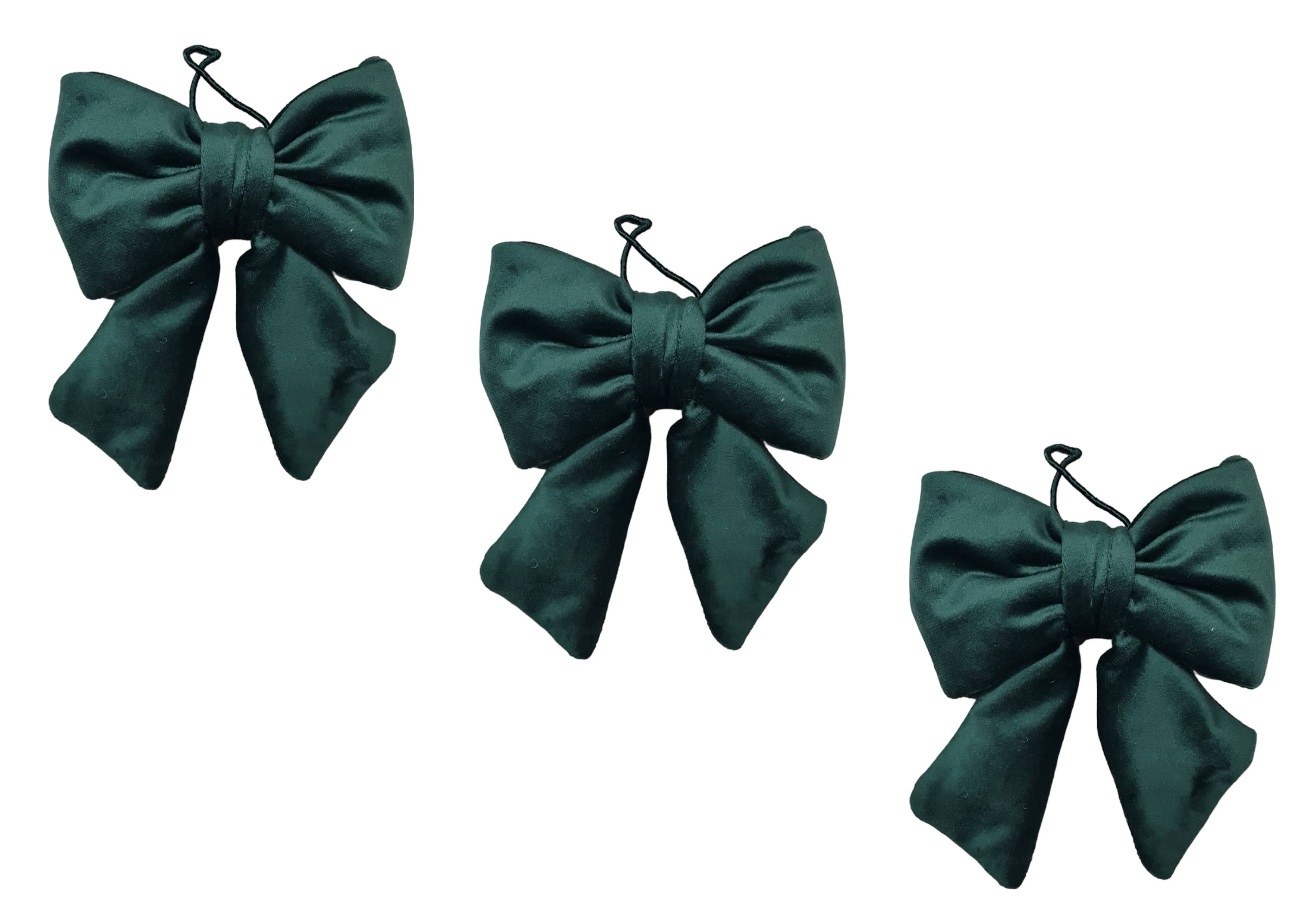 Lunaria Lab - Vendita all'ingrosso Decorazione natalizia - Fiocco Natalizio imbottito in Velluto, 14x15cm2