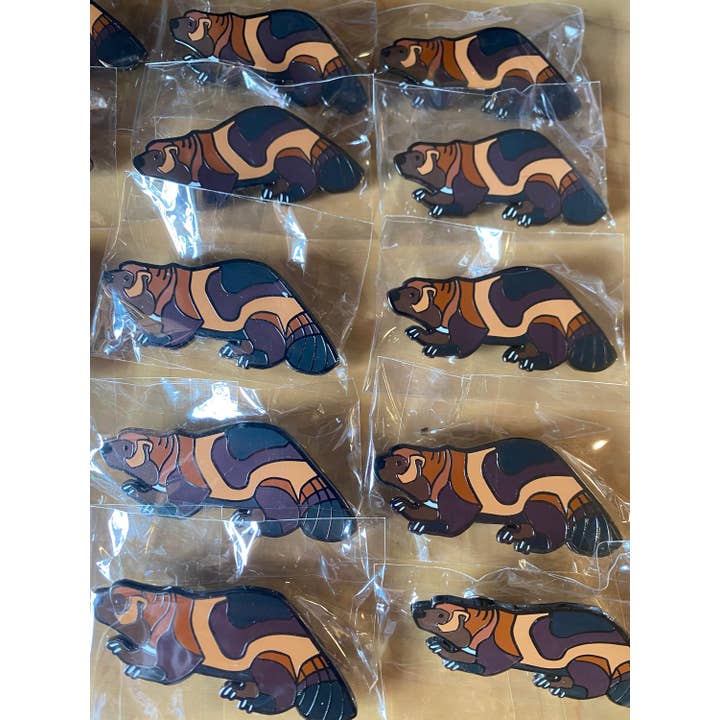 Roamin' Bison Workshop - Wholesale Lapel Pin/Button - Wolverine Hard Enamel Pin | Wolverine Pin | Animal Pin | Art Deco2