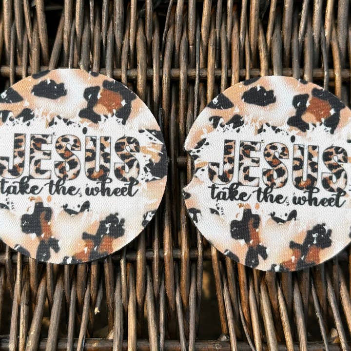 Jesus Take The Wheel Car Coasters for wholesale by Evie Rose