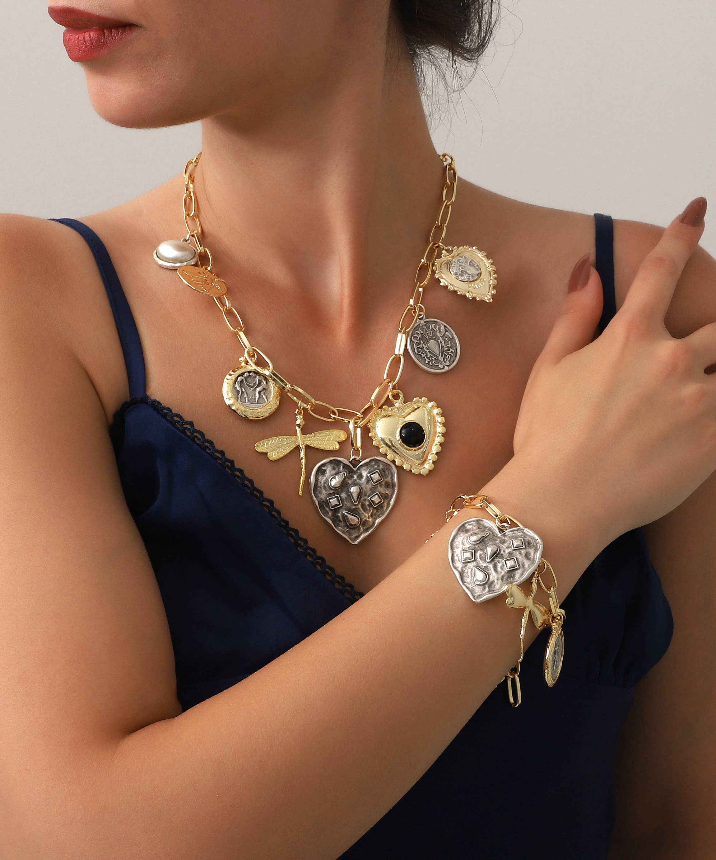 BUBU BY TEKIN SHOP - Wholesale Jewelry Set - Gold And Silver Plated Good Luck Jewelry Set0