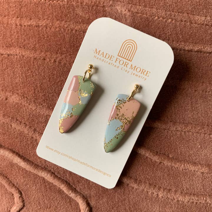 Made For More – Brincos de argola por atacado – Brincos Spring Dagger | Brincos de argila de polímero | Primavera2