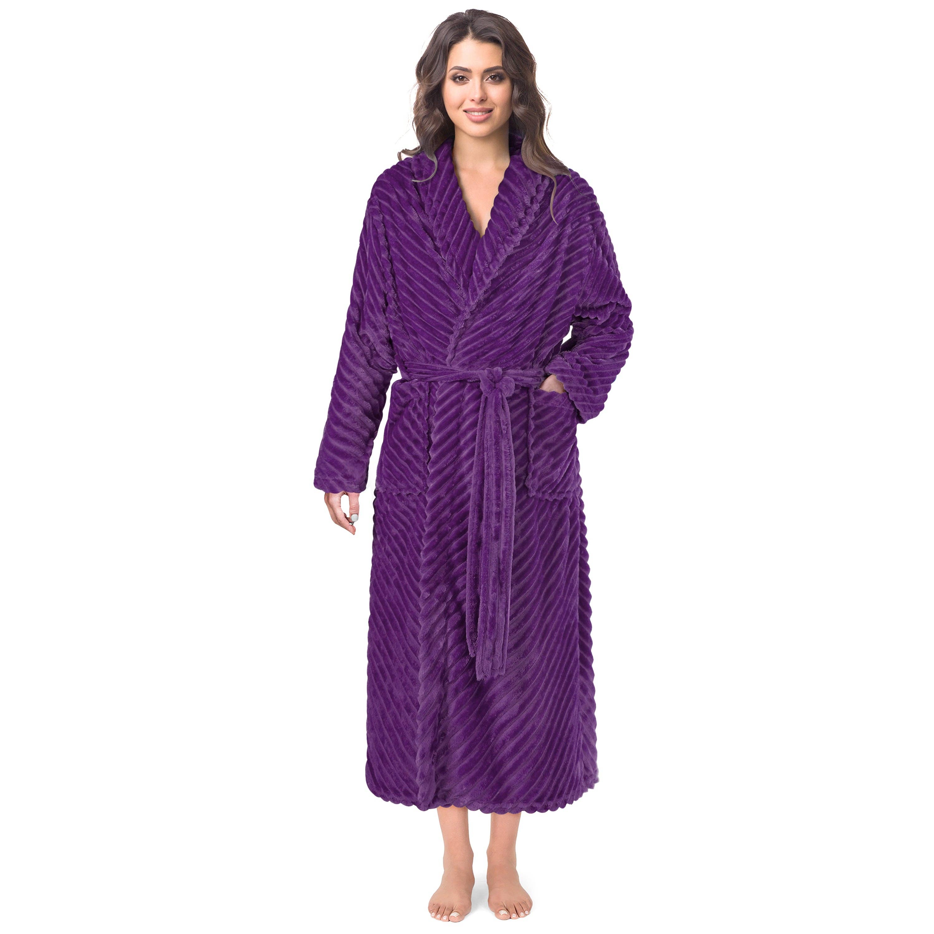 Pavilia - Wholesale Robe - Women's - Women's Ribbed Fleece Robe18