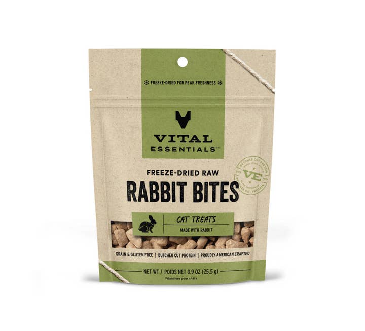 Pet Palette Distribution - Wholesale Pet Treats - Cat - Vital Essentials Rabbit Bites FD Cat Treats 0.9 oz