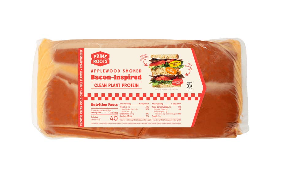 Prime Roots - Wholesale Shelf-stable prepared meal - Applewood Smoked Bacon-Inspired Clean Plant Protein