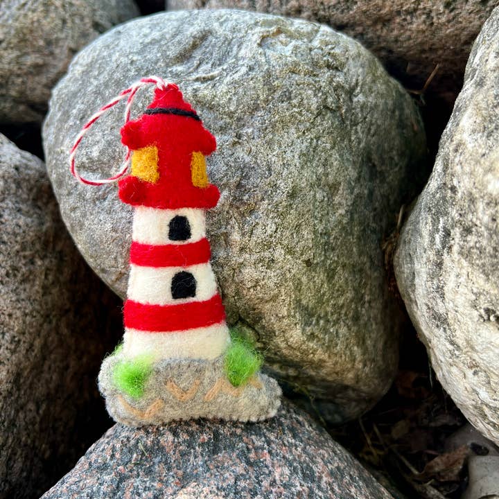 Ornaments 4 Orphans – wholesale Ornament – Lighthouse Felt Wool Christmas Ornament