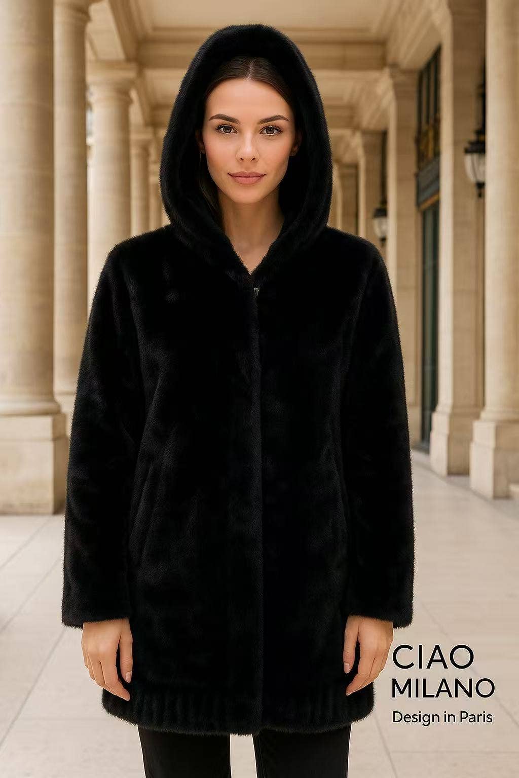 CIAO MILANO - Wholesale Fur/Faux Fur Coat - Women's - 284013 Cozy Hooded Coat12