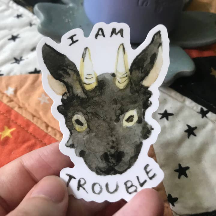 Pegatina de vinilo de 3" "Soy un problema" para venta al por mayor de Cottonbook