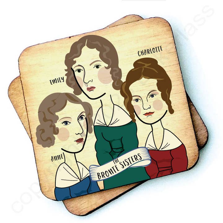 Wotmalike - Wholesale Coasters - The Bronte Sisters - Character Wooden Coaster - RWC1