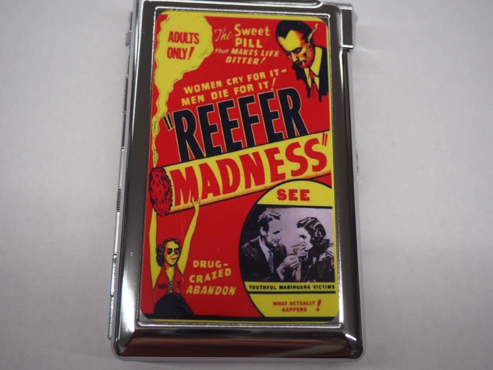 Lighter King - Wholesale Cigarette Case - Reefer Madness Weed Cigarette Case w/built in lighter