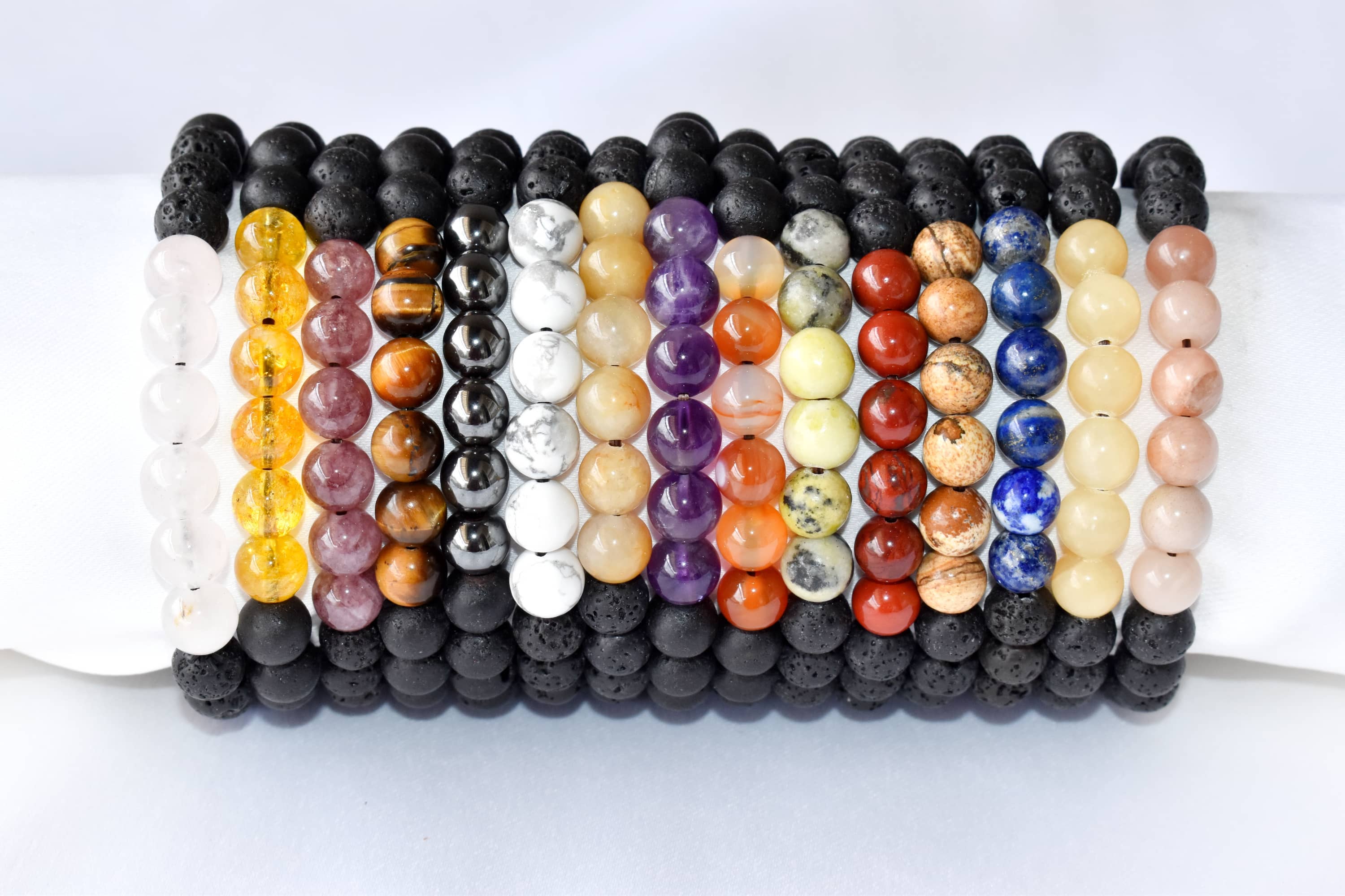 Soothing Crystals - Vendita all'ingrosso Bracciale per aromaterapia - Bracciale Diffusore | Lava con Ematite | Pietra Diffusore di Olio7