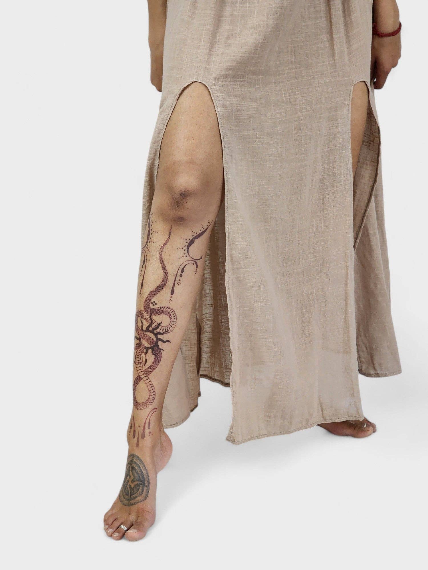 Sacred Ceremony - Wholesale Dress - Women's - Dusty Rose Organic Cotton Rope Goddess Maxi Dress15