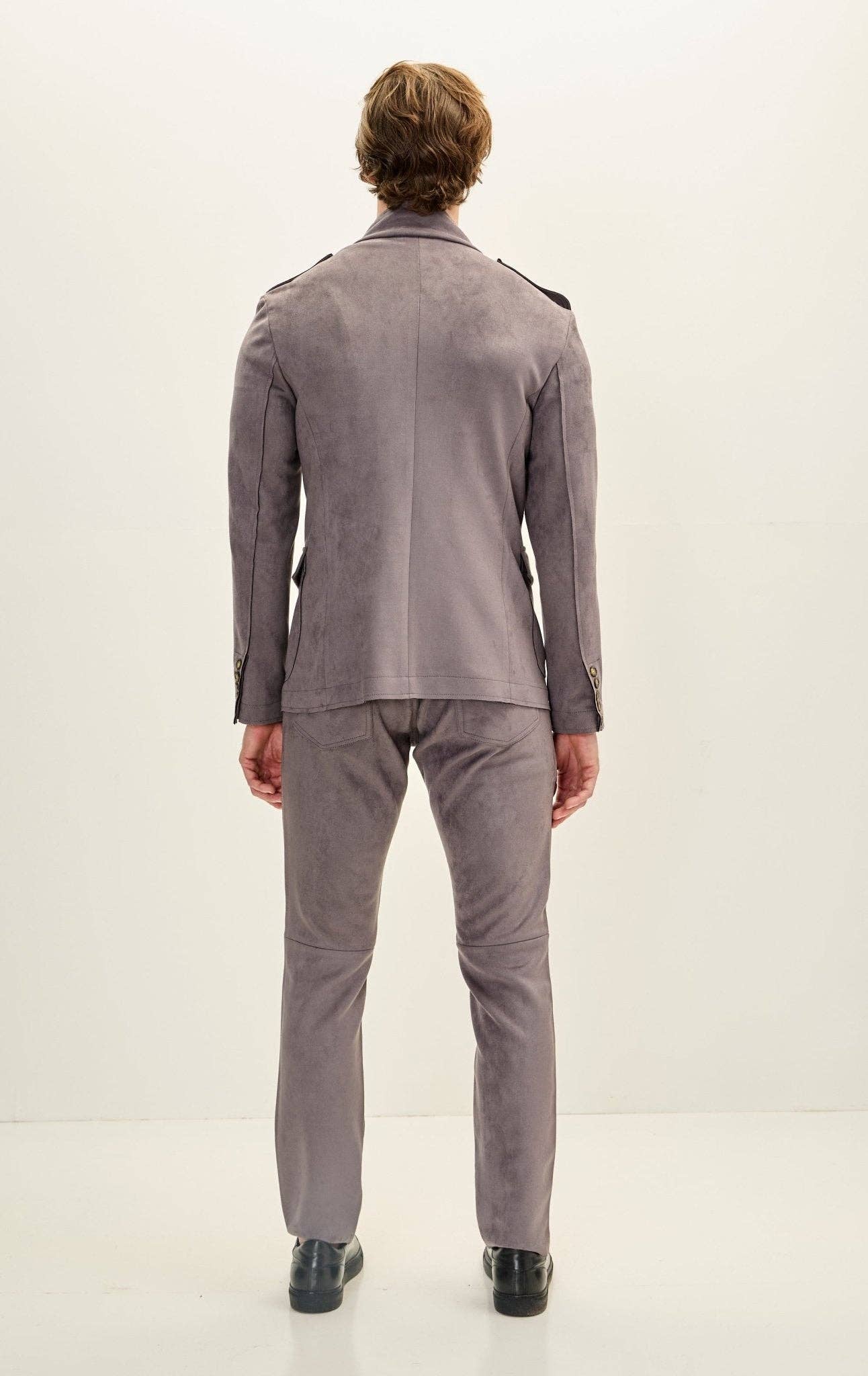 Men's Faux Suede Safari Jacket - Grey for wholesale on Faire5