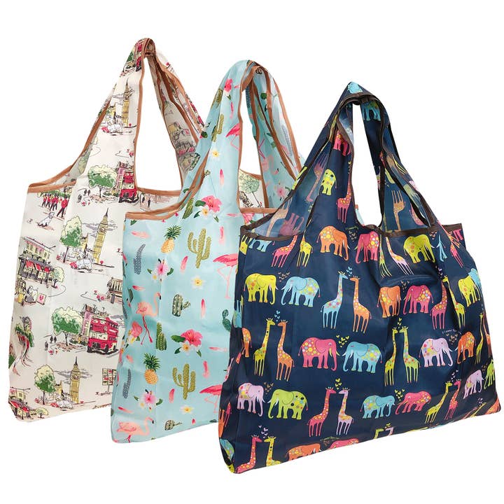 Wrapables.com - Wholesale Grocery/Shopping Bag - Wrapables Eco-Friendly Large Nylon Reusable Bags (Set of 3)6