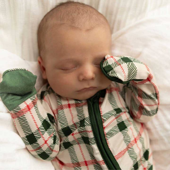 Dolly Lana - Wholesale Sleepsuit - Baby - Zippered Footie in Christmas Plaid3
