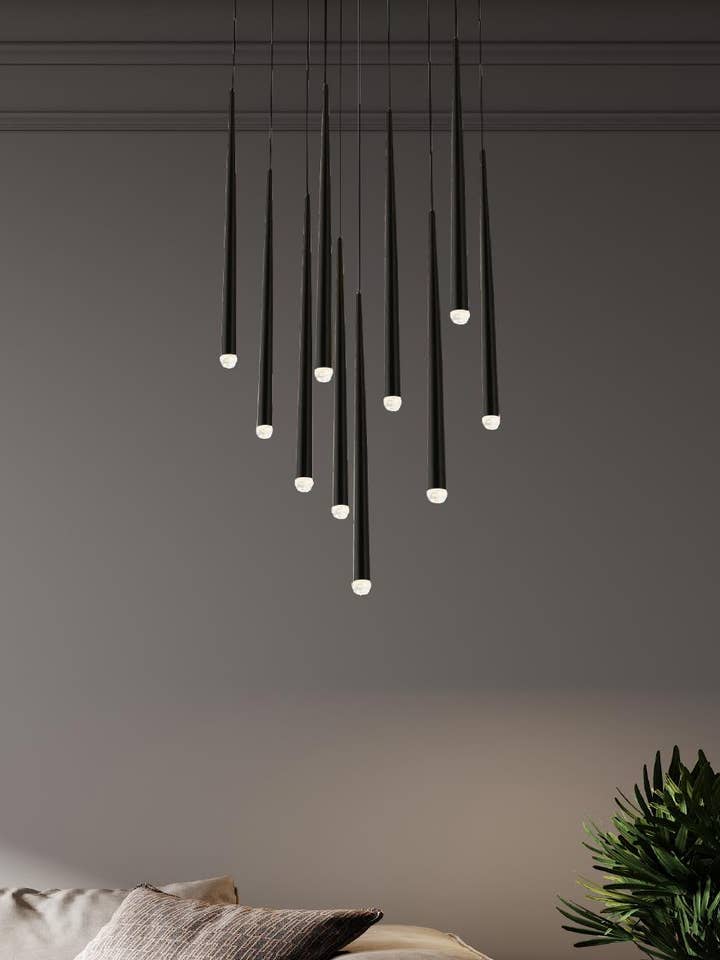 Lampadario a sospensione singolo a LED nero Madrid. per la vendita all'ingrosso da parte di HEKA LIGHTING & TRADING LTD