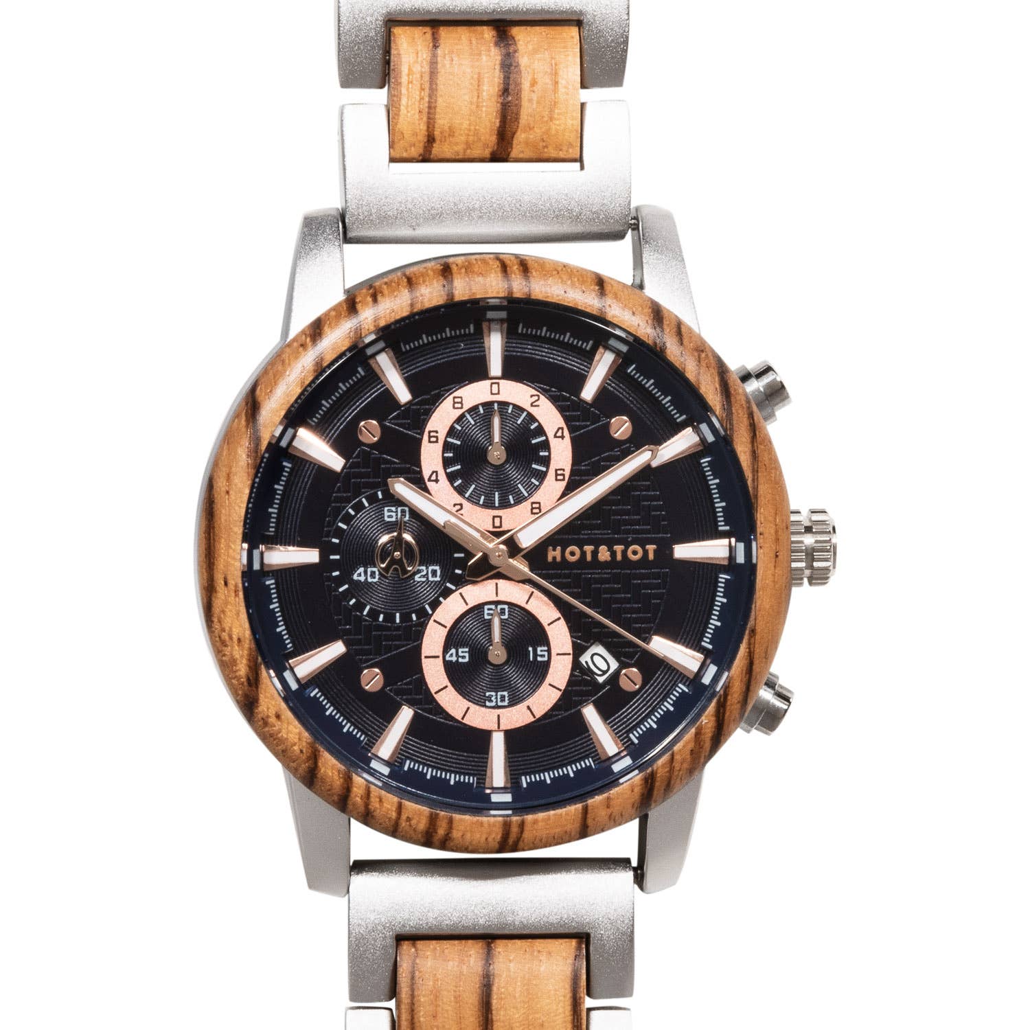 HOT&TOT - Wholesale Wrist Watch - Men's - EMPEROR | Wood watch for men | Chronographs | Rose gold2