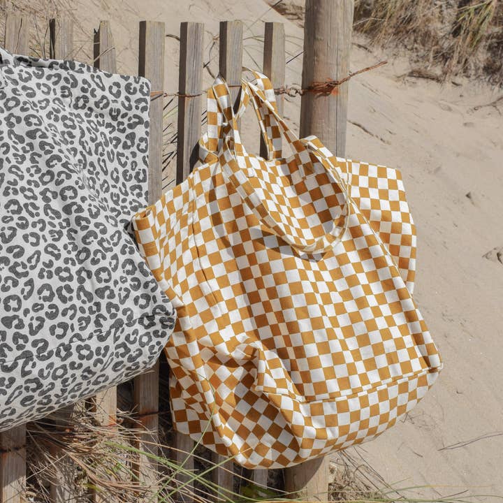 Rose in April - Wholesale Tote Bag - Women's - ELISA TOTE BAG CHECKERBOARD CARAMEL