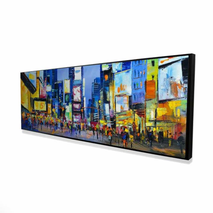 Cityscape Times Square Canvas | Retro Framed Home Decor for wholesale by BEGIN HOME DECOR