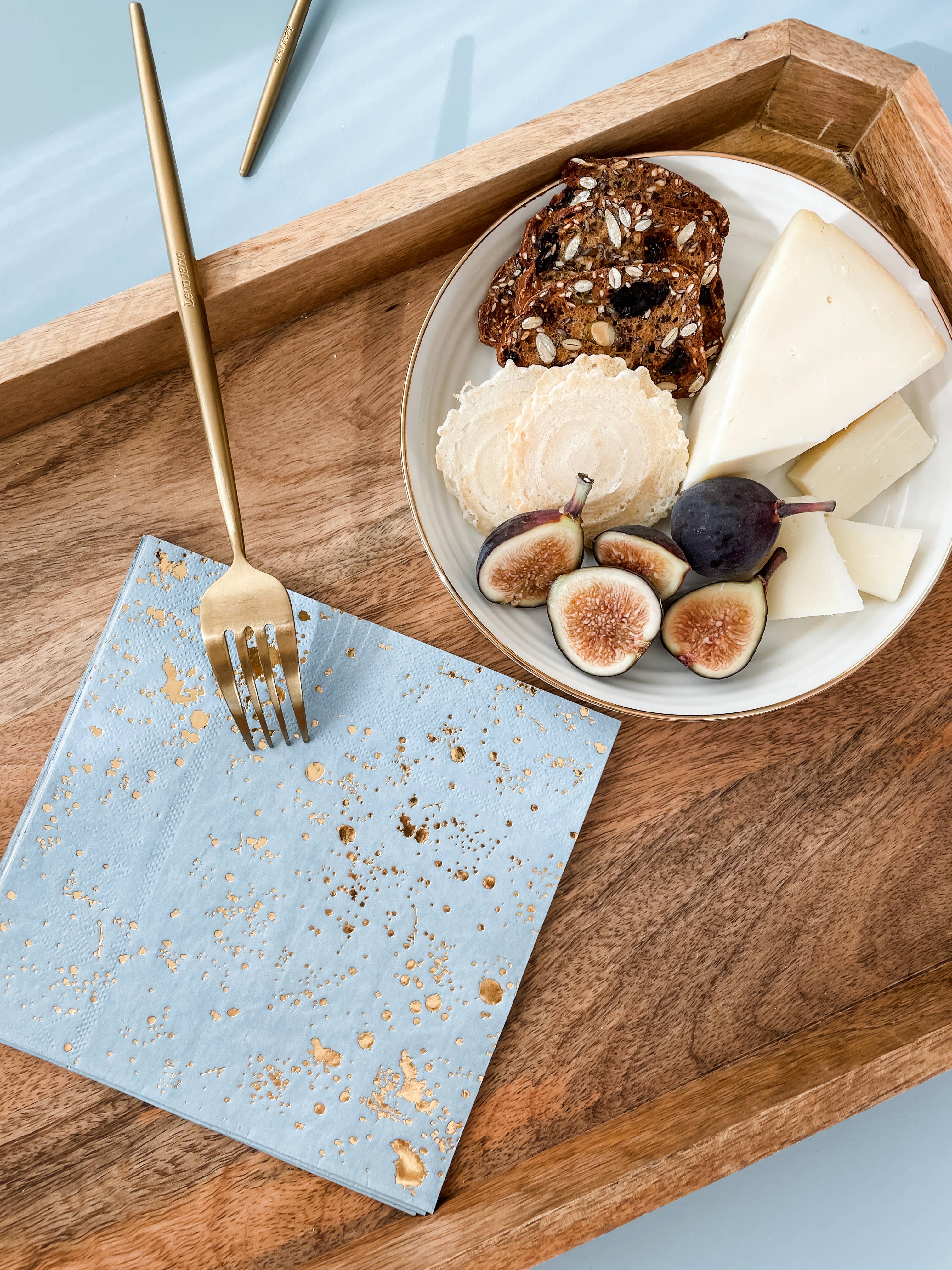 Harlow & Grey – Engroshandel Engangsserviet – Malibu - Blå akvarel cocktailpapirservietter15