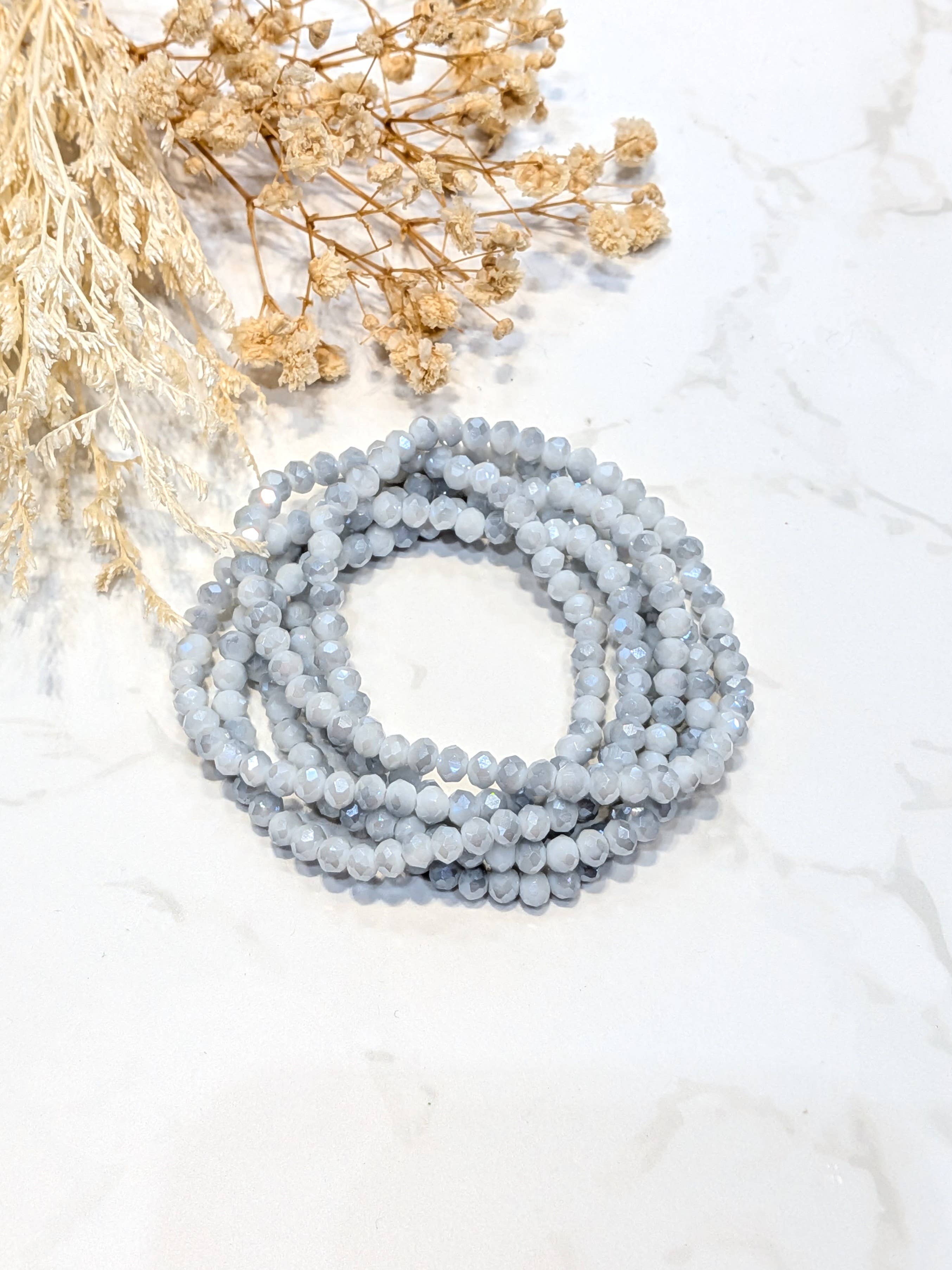 LOLO & YAYA - Vente Bracelets maillon et chaîne - Bracelet élastique Crystal opaque multi tours13