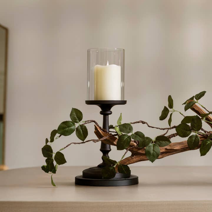 Branch & Wick Company - Wholesale Decorative tabletop object - Artificial Ivy Garland Farmhouse Table Decor & Black Holders7