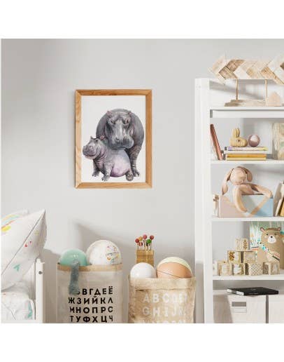KidzStijl - Wholesale Poster - Poster Hippopotamus and baby1