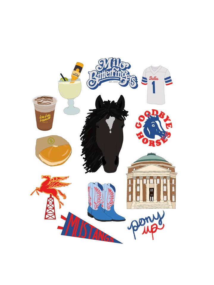 Dallas, Texas University Print for wholesale by Teddy Rae Prints