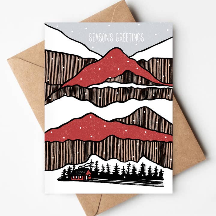Mountain Stack Eco-friendly Card Christmas Holidays Xmas for wholesale by Jenna's Doodles