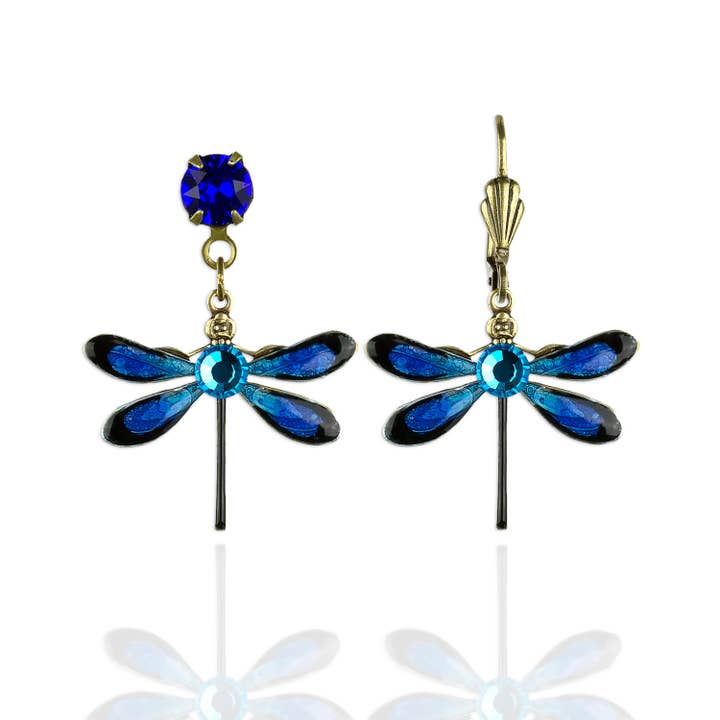 Talia Crystal Dragonfly Earrings for wholesale by Anne Koplik Designs, Inc.