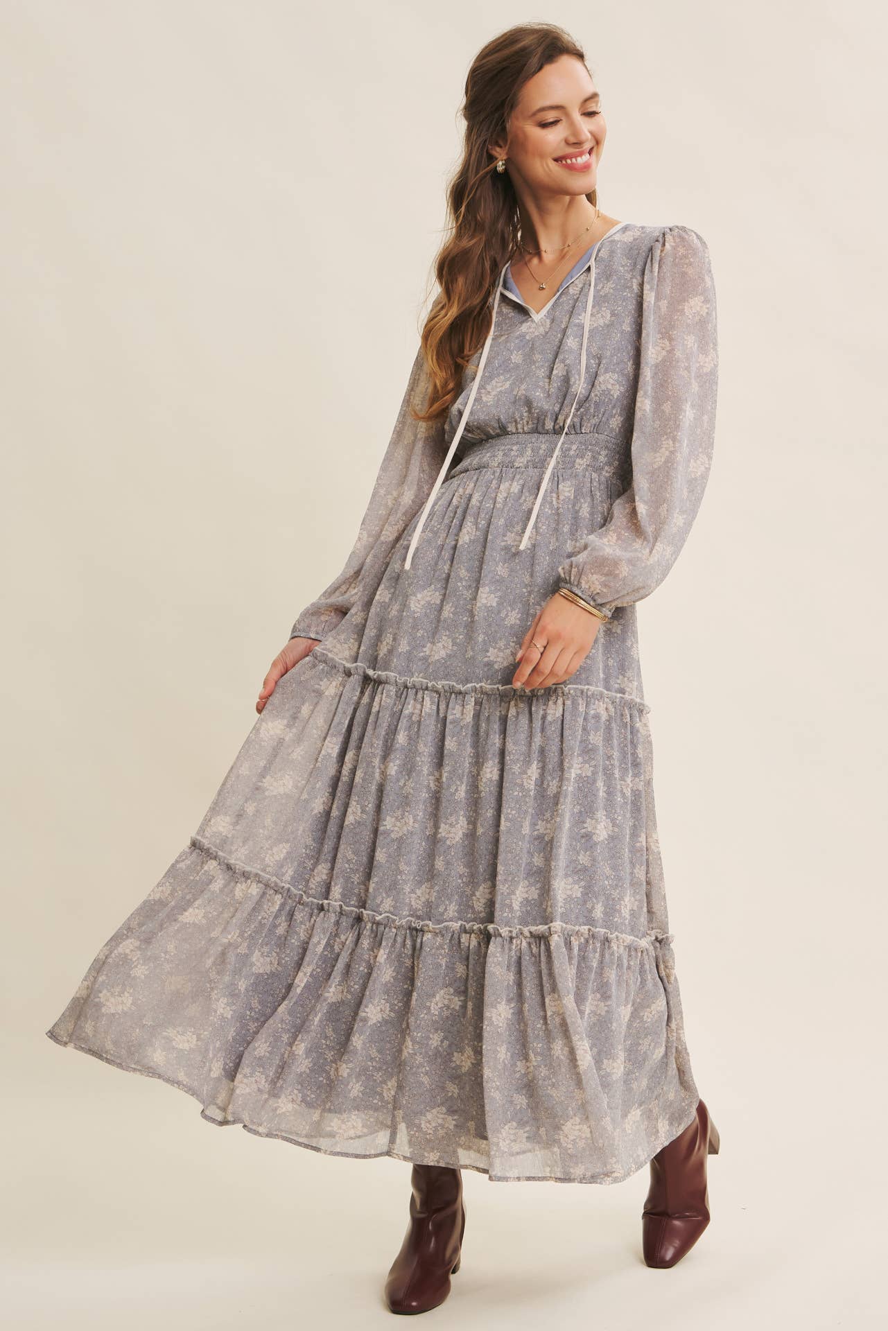 in february - Wholesale Dress - Women's - DELICATE ROMANTIC SHEER FLORAL MAXI DRESS14