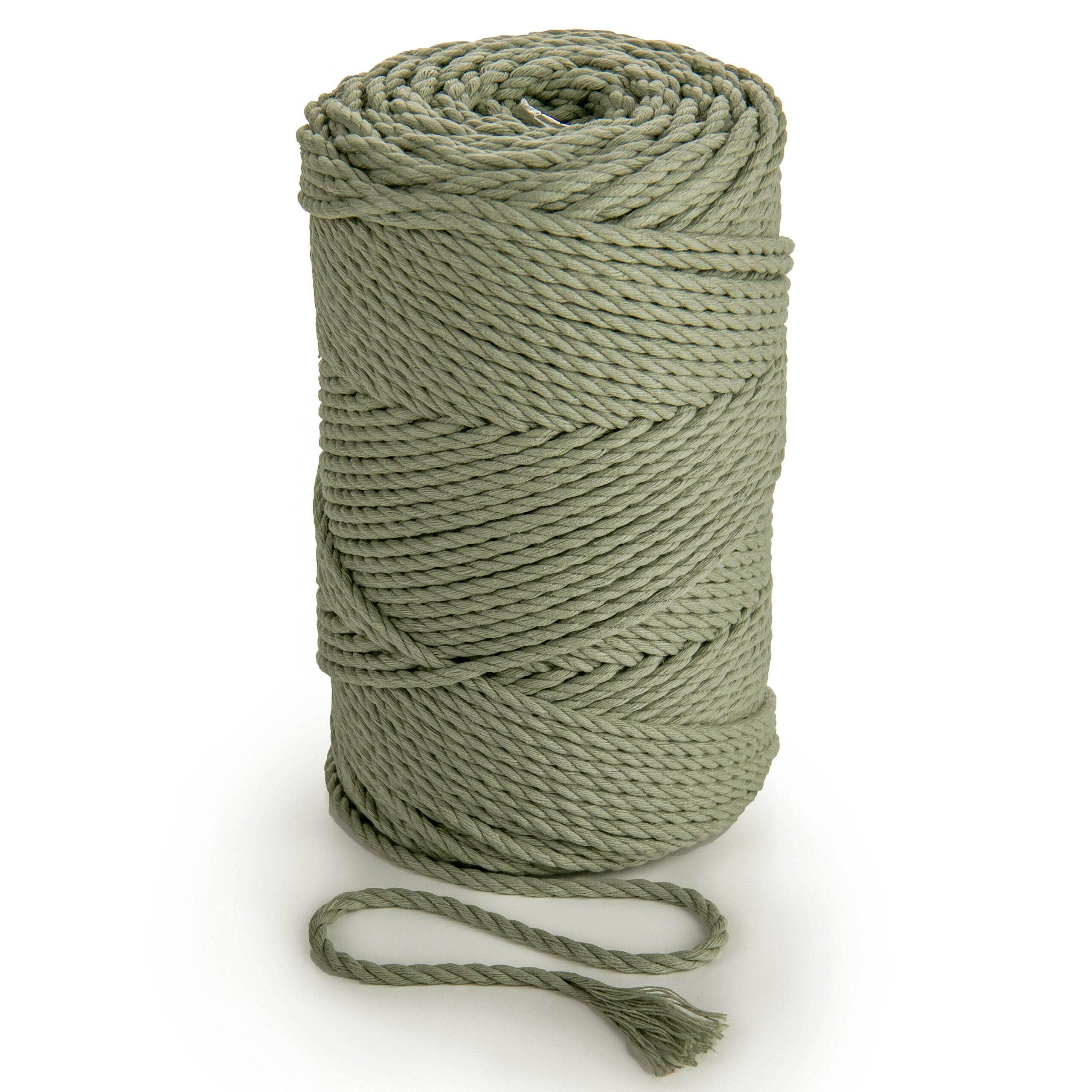 MB Cordas - Wholesale Cord - 3MM 3 Strand Twisted 500g Macrame Cotton Cord SAGE GREEN 130-145m  Macrame Rope 3 ply Craft String0