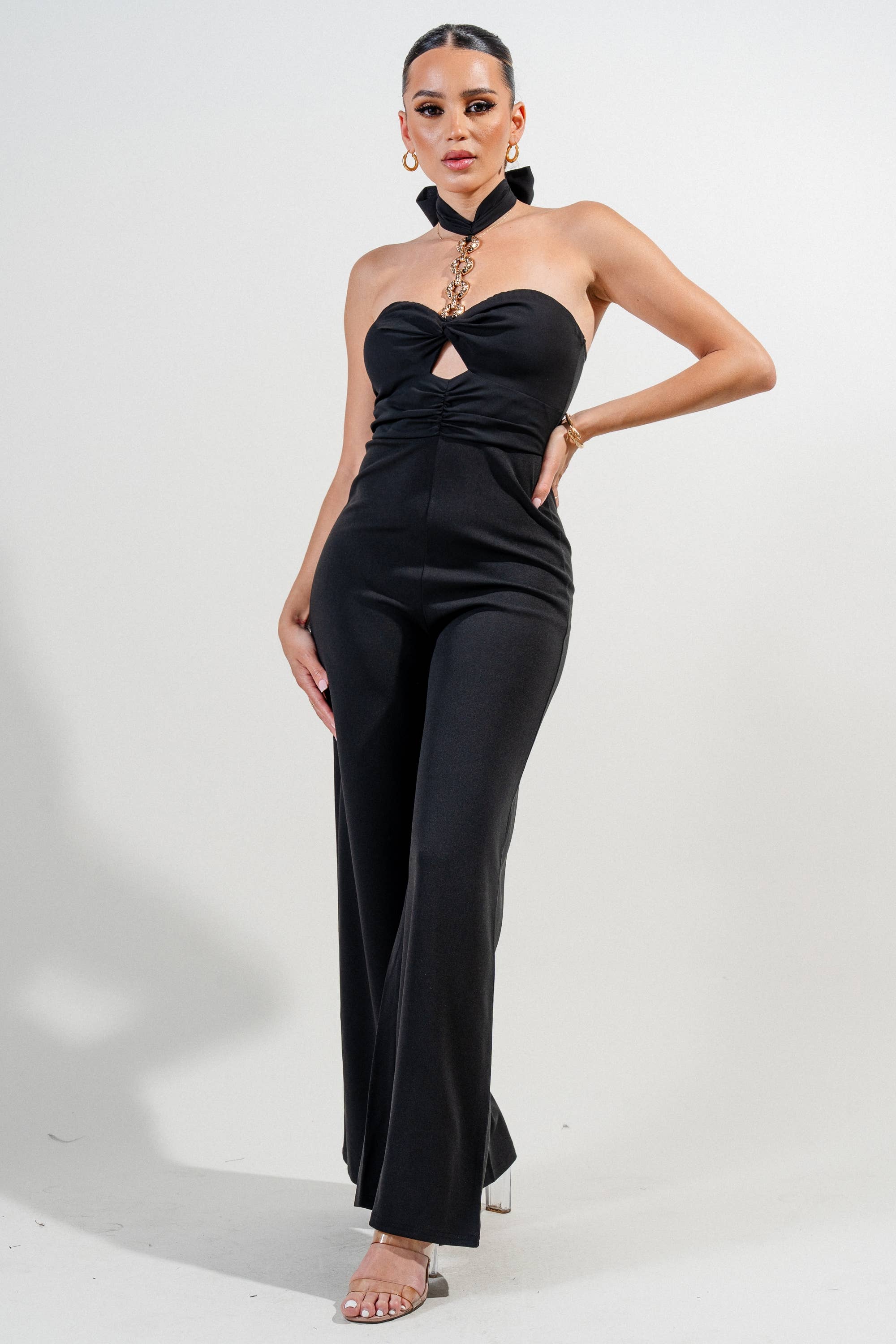 PRIVY - Wholesale Jumpsuit - Women's - PJKS11239B_CREPE CUTOUT TUBE TOP WITH CHAIN ACCENT JUMPSUIT3