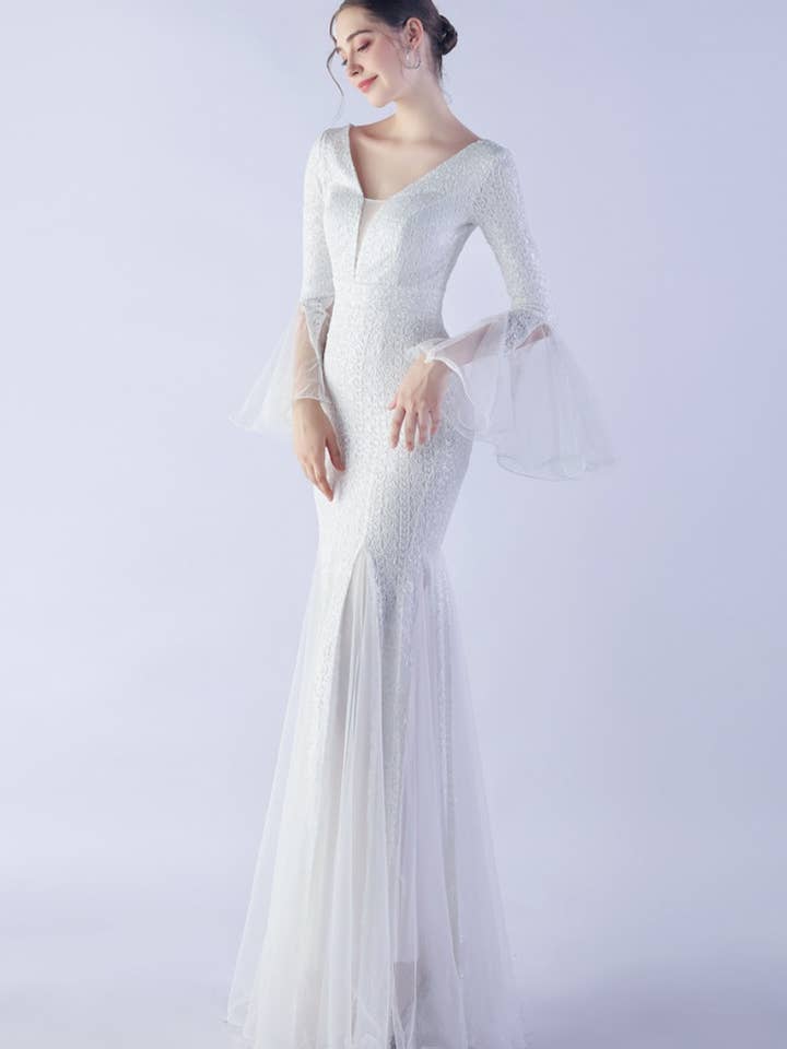 NINEXIS - Wholesale Dress - Women's - CWDMD3627_WAVY MESH BANQUET STAGE SEQUIN DRESS DRESS LONG17