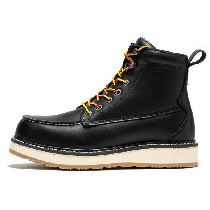 Rock Rooster Footwear - Wholesale Boots - Unisex - ROCKROOSTER Trinidad Men's 6 inch Black Steel Toe Wedge Work Boots SAP23012