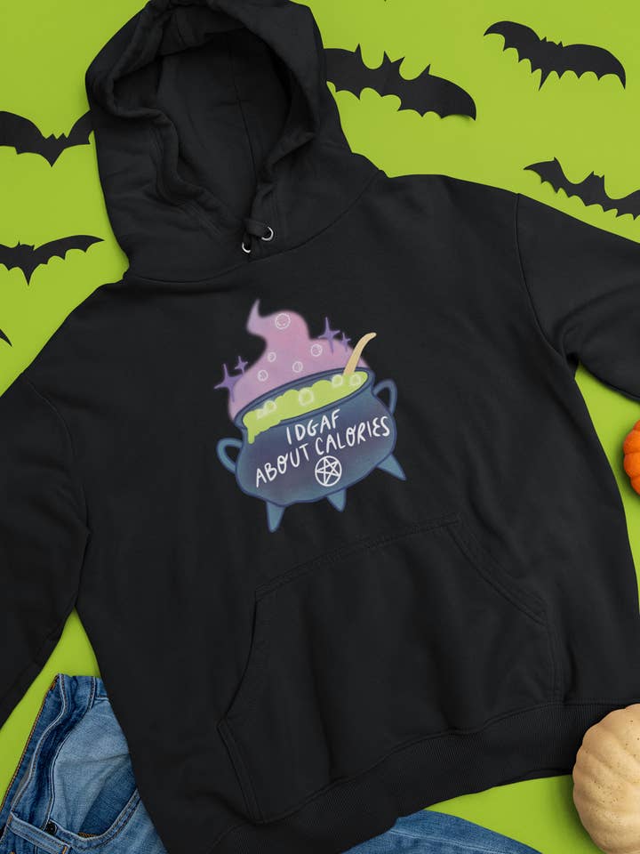 Felpa unisex con cappuccio - IDGAF delle calorie per la vendita all'ingrosso da parte di Chiaralascura