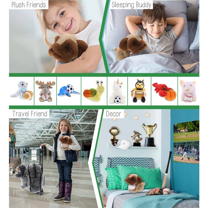Cota Global – wholesale Fyllda/plyschleksaker - Barn och baby – Plyschbaseboll - Supermjuk plysch - Brun mops