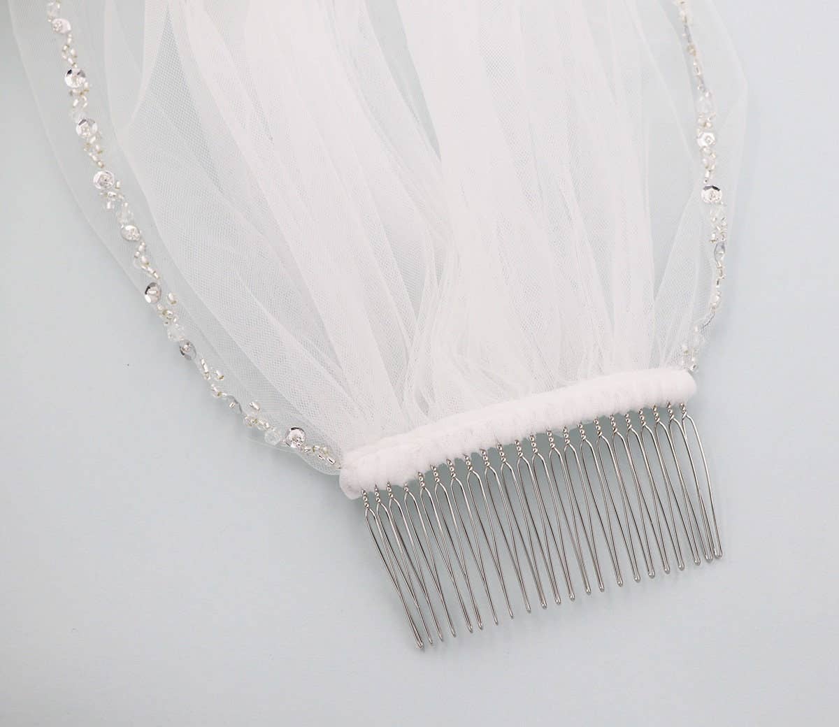 allureweddingjewelry – wholesale Veil – Women’s – Two Layer or One LayerCrystal Edge Wedding Veil with Blusher14