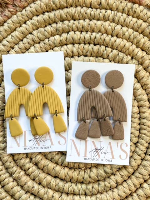 Clay Arch Earrings for wholesale by Nina’s Attic