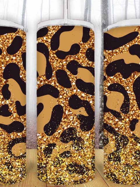 20oz Gold Cheetah Tumbler for wholesale by Creative Queen Boutique