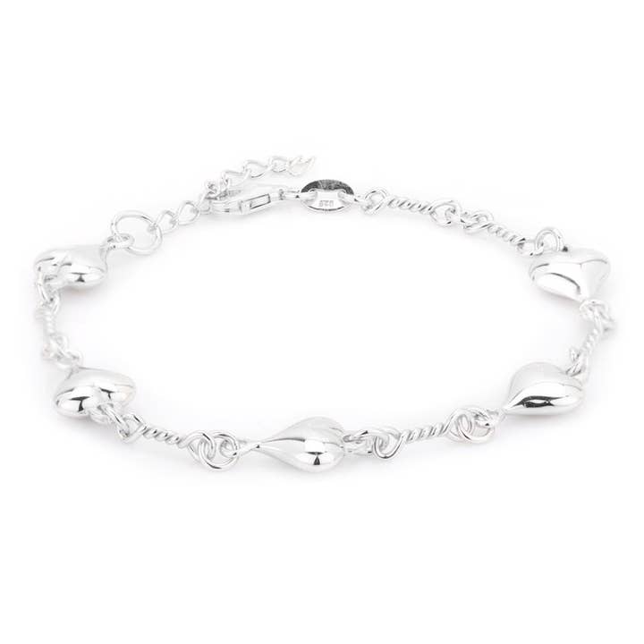 Hearts-on-edge armbånd i rhod. sølv for engroshandel hos Vanbelle