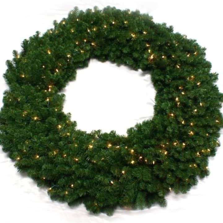 4PC 60" Lit Northern Spruce Xmas Wreath for wholesale by Larksilk