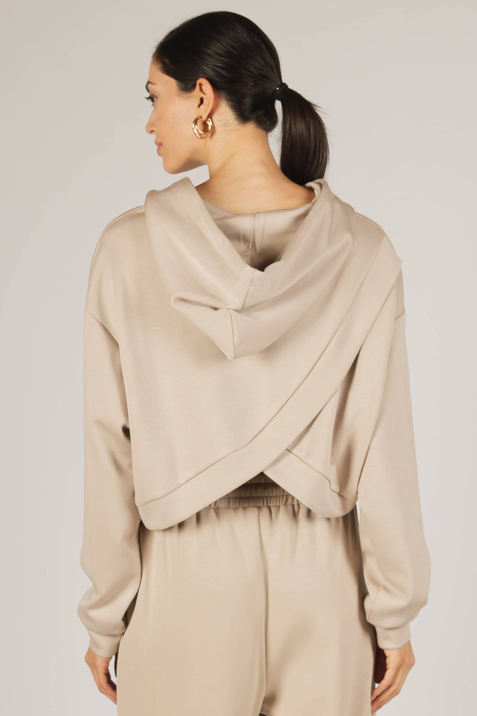 P. CILL - Wholesale Hoodie - Women's - P. CILL Butter Modal Cropped Hoodie Top5