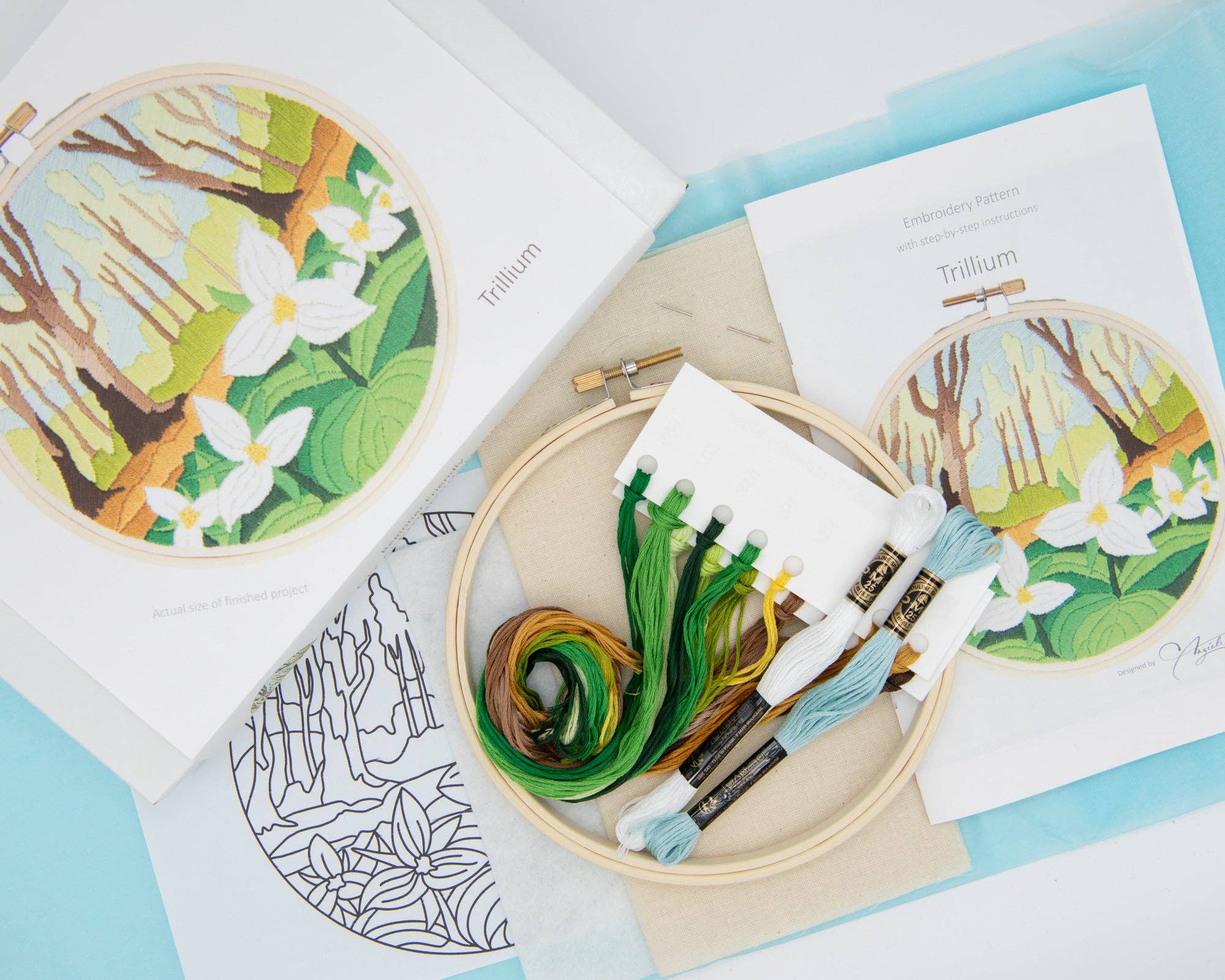 Angiels Art - Wholesale Craft Sewing Kit - Trillium DIY Embroidery Kit1