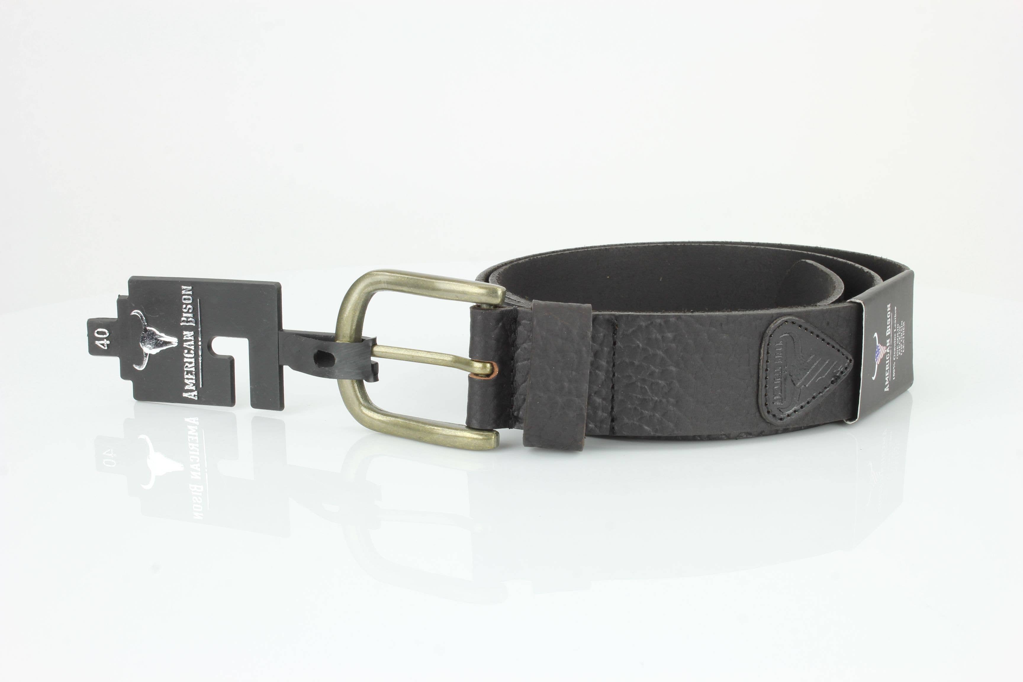 Leather Impressions Inc - Wholesale Belt - Unisex - Distressed Grain Leather Belt with Embossed Patch ABB 0233