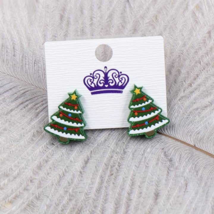 Julgran Glitter jul Örhängen för wholesale av Kate Tuesday Jewelry